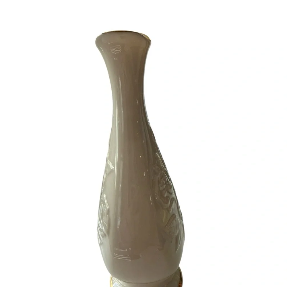 Lenox Sharon collection 7 in Bud Vase Made in USA Cream Rose Embossed Vintage.